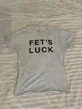 FET'S LUCK Grey Short Sleeve Graphic Tee